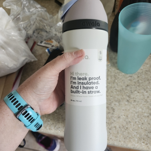 Owala White and Gray Insulated Water Bottle - Picture 4 of 4